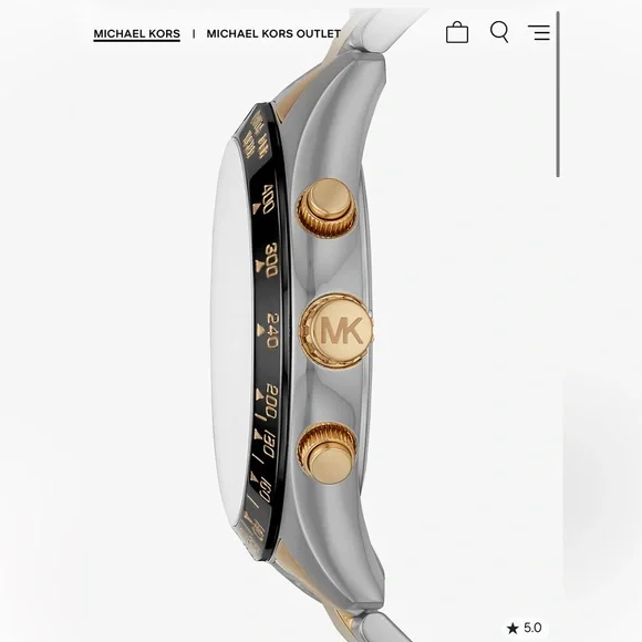 Michael Kors Layton Gold and Silver Chronograph Watch MK8784 - Picture 2 of 7